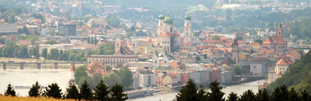 Blick von Osten auf die Altstadt von Passau